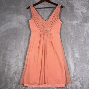 J Crew Women Empire Waist Silk Dress Size 6 Corral Polished Minimalist Classic